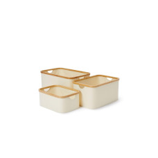 Lumaland Aufbewahrungsbox rechteckig 3 Stück, Beige Lumaland Aufbewahrungsbox rechteckig 3 Stück, Beige