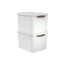Rotho Aufbewahrungsbox MALOJA 55 l, Weiss, 2 Stück Rotho Aufbewahrungsbox MALOJA 55 l, Weiss, 2 Stück