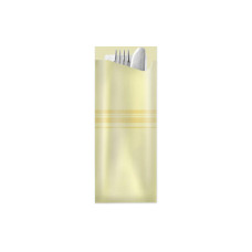 Pochetta Einweg-Besteckset Classic Stripes, 100 Stück, Champagner Pochetta Einweg-Besteckset Classic Stripes, 100 Stück, Champagner