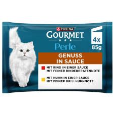Purina Gourmet Nassfutter Perle Genuss in Sauce mit Huhn und Rind 4 x 85 g Purina Gourmet Nassfutter Perle Genuss in Sauce mit Huhn und Rind 4 x 85 g