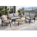 COCON Loungeset Caviano, Schwarz/Beige/Grau,  4 Sitzplätze