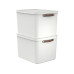Rotho Aufbewahrungsbox MALOJA 55 l, Weiss, 2 Stück