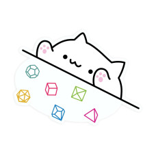 Glass Staff Bongo Dice Cat Sticker Weiss Glass Staff Bongo Dice Cat Sticker Weiss
