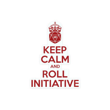 Glass Staff Keep calm & Roll Initiative Sticker Rot Glass Staff Keep calm & Roll Initiative Sticker Rot