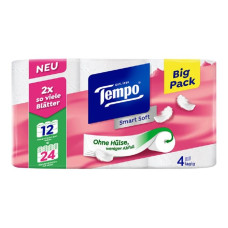 Tempo Toilettenpapier Smart Soft 12 Rollen, 4-lagig, Weiss