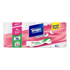 Tempo Toilettenpapier Smart Soft 16 Rollen, 4-lagig, Weiss