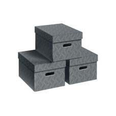 VON Aufbewahrungsbox Mittel, 3 Stück, Grau VON Aufbewahrungsbox Mittel, 3 Stück, Grau