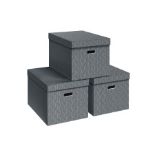 VON Aufbewahrungsbox Gross, 3 Stück, Grau VON Aufbewahrungsbox Gross, 3 Stück, Grau