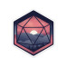 Glass Staff Sticker Mountain D20 Mehrfarbig