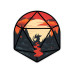 Glass Staff Young Dragon d20 Sticker Rot/Schwarz