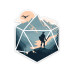 Glass Staff The d20 Champion Sticker Blau