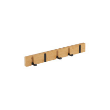 relaxdays Türgarderobe mit 5 Haken, Schwarz/Hellbraun relaxdays Türgarderobe mit 5 Haken, Schwarz/Hellbraun