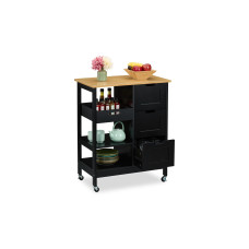 relaxdays Küchenwagen 85 x 68.5 x 38.5 cm, Schwarz relaxdays Küchenwagen 85 x 68.5 x 38.5 cm, Schwarz