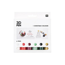 Rico Design Bastelfarbe 3D Pen Weihnachten 6 x 27 ml