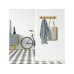 relaxdays Türgarderobe mit 5 Haken, Schwarz/Hellbraun