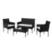 COCON Loungeset Brione, Schwarz/Weiss,  4 Sitzplätze
