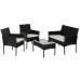 COCON Loungeset Brione, Schwarz/Weiss,  4 Sitzplätze