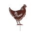 Esschert Design Dekofigur Huhn Gartenstecker Rostoptik Baustahl