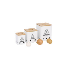 relaxdays Kartoffelbehälter 3er Set, Weiss relaxdays Kartoffelbehälter 3er Set, Weiss
