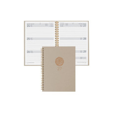 Biella Geschäftsagenda Dispo Term Natural Wire-O Blume, 2027, Beige