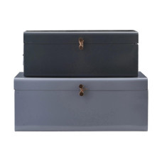House Doctor Aufbewahrungsbox Metall / Leder, Blau House Doctor Aufbewahrungsbox Metall / Leder, Blau