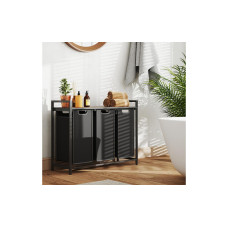 VASAGLE Wäschekorb mit Ablagen 114 l, Schwarz