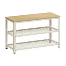 VASAGLE Schuhgestell 73 x 45 cm, Weiss/Beige
