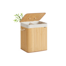 Songmics Bambus-Wäschekorb 120 l, Bambus