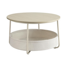 VASAGLE Beistelltisch 75 x 45 cm, Weiss/Beige VASAGLE Beistelltisch 75 x 45 cm, Weiss/Beige