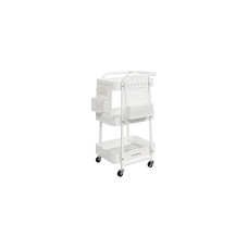 Songmics Wagen mit Rollen und drei Ablagen Weiss Songmics Wagen mit Rollen und drei Ablagen Weiss