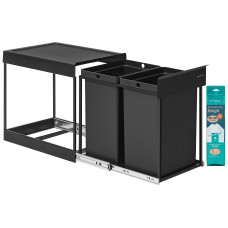 Songmics Mülltrennsystem 40 l, Schwarz