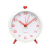 KARLSSON Wecker Button Retro Weiss mit leuchtendem Scharlachrot