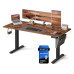 Songmics Höhenverstellbarer Schreibtisch 160 x 70 cm, Vintage/Schwarz