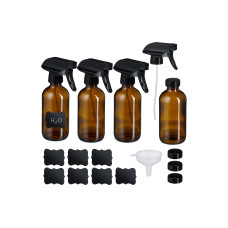 relaxdays Sprühflaschen 250 ml, Braun, 4 Stück relaxdays Sprühflaschen 250 ml, Braun, 4 Stück