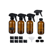relaxdays Sprühflaschen 500 ml, Braun, 4 Stück relaxdays Sprühflaschen 500 ml, Braun, 4 Stück