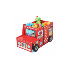 relaxdays Spielzeugkiste Feuerwehr, MDF, 34 x 60 x 32 cm, Rot relaxdays Spielzeugkiste Feuerwehr, MDF, 34 x 60 x 32 cm, Rot