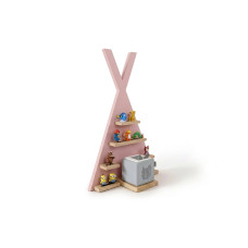 relaxdays Hörfigurenregal Zelt, MDF / Holz, Rosa / Hellbraun relaxdays Hörfigurenregal Zelt, MDF / Holz, Rosa / Hellbraun