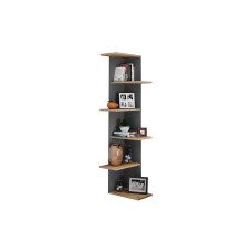 VCM Wandregal Balos XL 140 x 37 cm, Anthrazit/Honig-Eiche