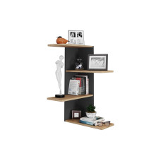 VCM Wandregal Balos 77 x 45 cm, Schwarz / Honig-Eiche VCM Wandregal Balos 77 x 45 cm, Schwarz / Honig-Eiche