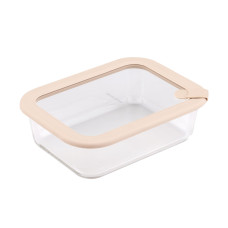 Fackelmann Vorratsdose Glas, stapelbar 1050 ml, Glas, Beige, 2 Stück Fackelmann Vorratsdose Glas, stapelbar 1050 ml, Glas, Beige, 2 Stück