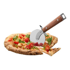 GEFU Pizzaschneider Madero Silber/Braun, 21 x 9.5 x 1 cm