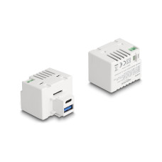 Delock Keystone-Modul 2 Pin Terminalblock zu USB Typ-A – C PD 20 W