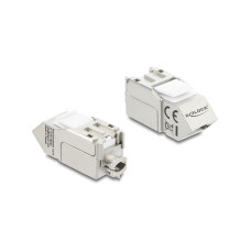 Delock Keystone-Modul RJ45 Buchse zu LSA Cat.6A 45° gewinkelt Delock Keystone-Modul RJ45 Buchse zu LSA Cat.6A 45° gewinkelt