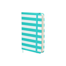 Kolma Notizbuch A6 Stripy, Kariert, Caribbean/Weiss Kolma Notizbuch A6 Stripy, Kariert, Caribbean/Weiss