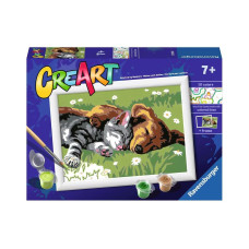 Ravensburger Malen nach Zahlen Schlafende Katze und Hund
