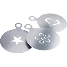Westmark Dekorierschablonen Cappuccino 3-teilig, Silber Westmark Dekorierschablonen Cappuccino 3-teilig, Silber