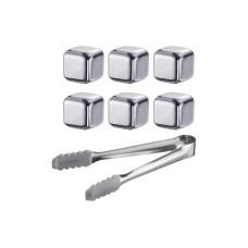 Westmark 7 tlg. Set Eiswürfel mit Zange Cosmo 7-teilig, Silber