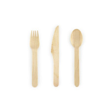 Partydeco Einweg-Besteckset Woodland 18 Stück Braun