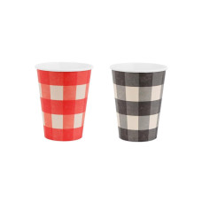 Partydeco Einwegbecher Grill kariert 6 Stück Partydeco Einwegbecher Grill kariert 6 Stück
