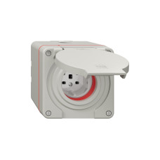 STEFFEN NEVO AP-Nass-Steckdose 1xT25 (16A/400 V) IP55 lgr Grau